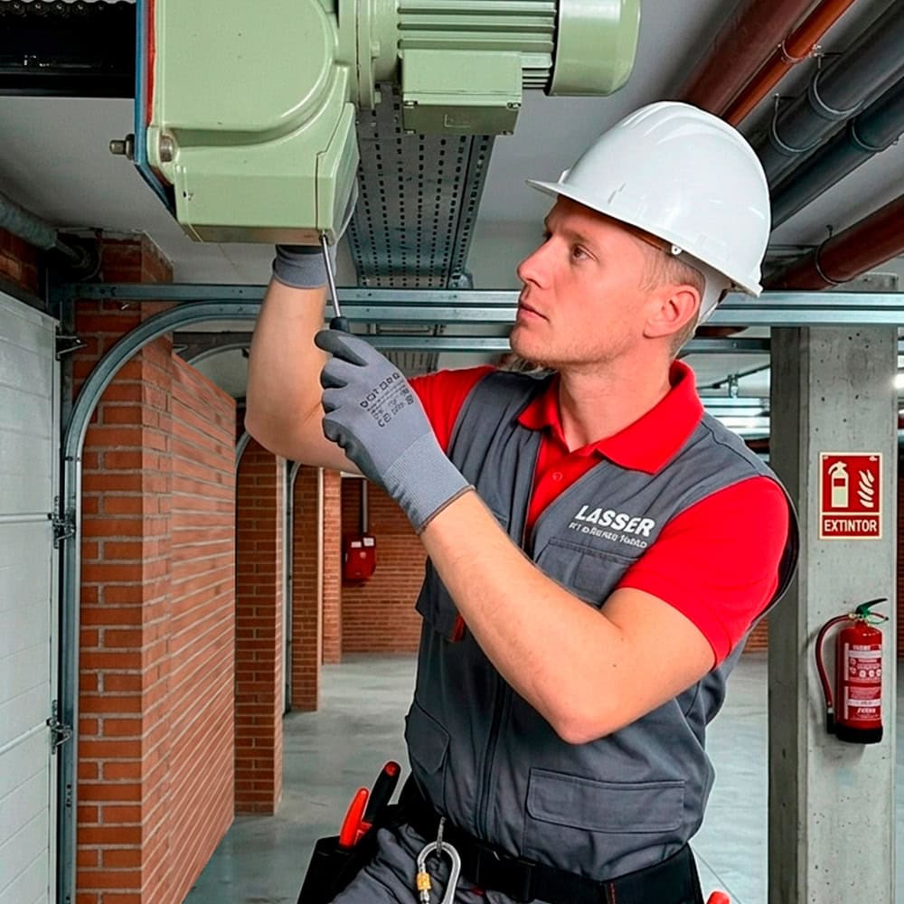 tecnico-puertas-revisando-motor-homologado-servicio-tecnico-madrid